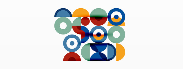 Colorful circle abstract background. Minimal geometric template for wallpaper, banner, presentation