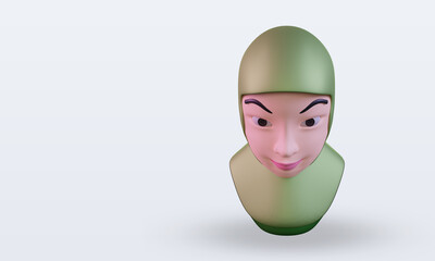 3d ramadan woman muslim icon rendering Top view