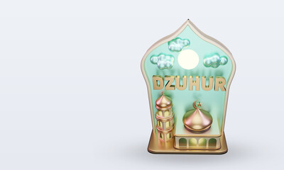 3d ramadan Dzuhur icon rendering Top view