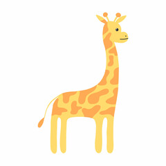 Obraz premium Cute hand drawn giraffe. Children's illustration of a giraffe on a white background. Vector illustration.