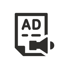 Advertisement magazine icon on white background