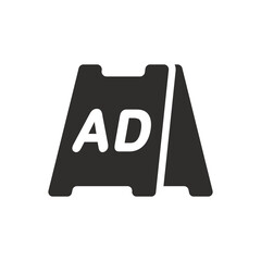 Ads outside board icon on white background