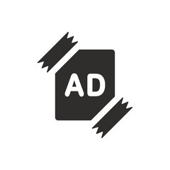 Ads board poster icon on white background