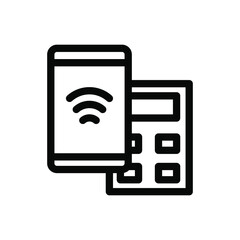 online payment line icon illustration vector graphic