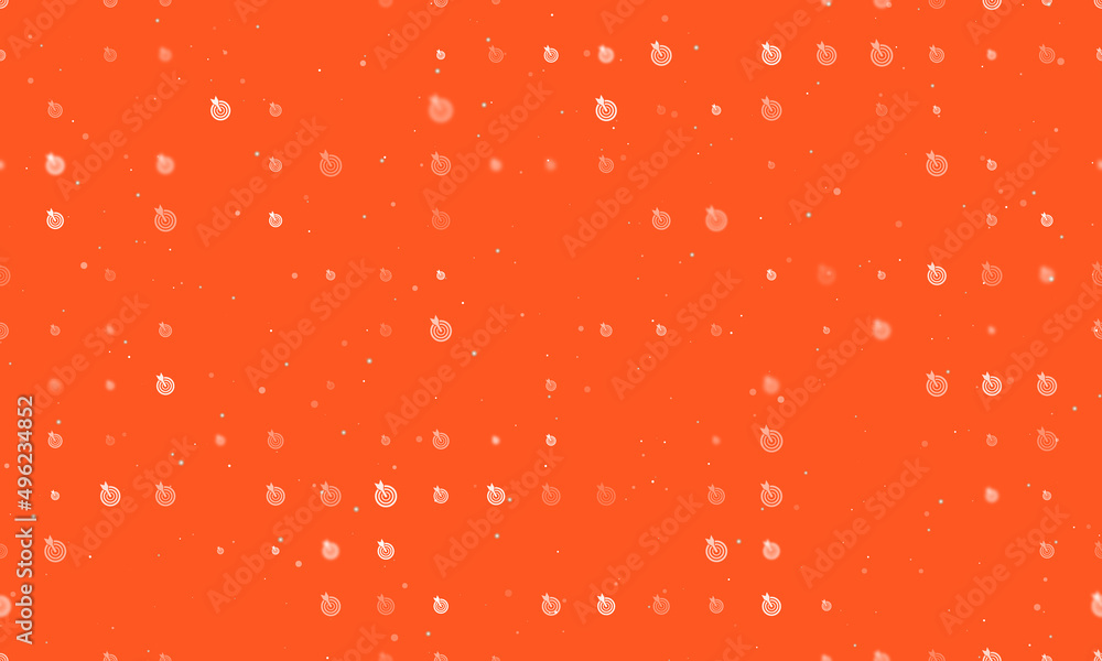 Poster seamless background pattern of evenly spaced white goal symbols of different sizes and opacity. vect