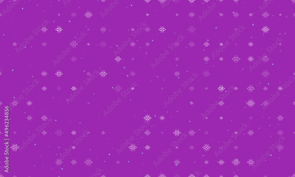 Poster seamless background pattern of evenly spaced white vision symbols of different sizes and opacity. ve