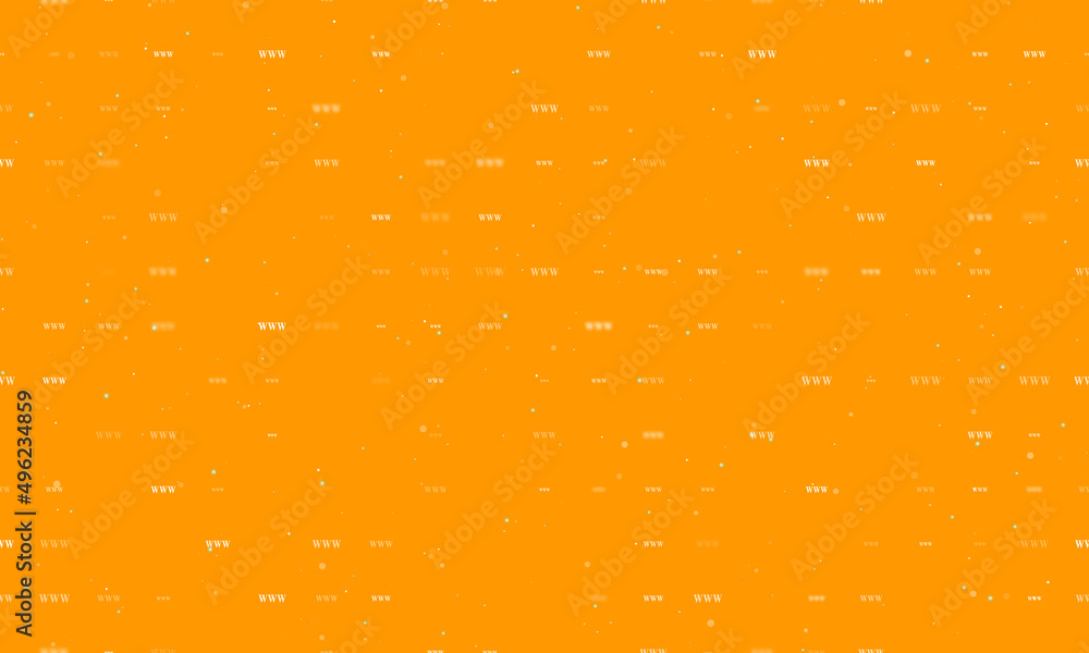 Poster seamless background pattern of evenly spaced white www symbols of different sizes and opacity. vecto