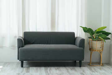 Interior of modern room with comfortable sofa