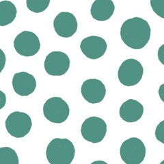 Colourful green polka dot pop seamless pattern