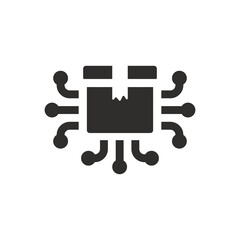 Parcel delivery destination icon on white background