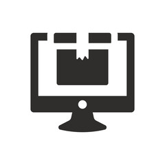 Parcel online monitoring icon on white background