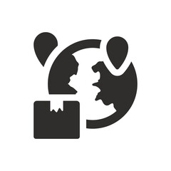 Parcel delivery location icon on white background