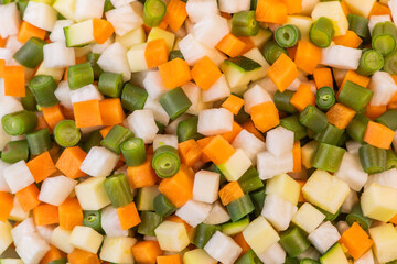 Macedonia salad, macedoine de legumes, mixed vegetable salad, french cuisine