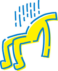 脱力して椅子にもたれかかる棒人間