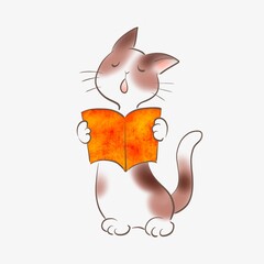 ネコが楽しそうに歌をうたっているイラスト