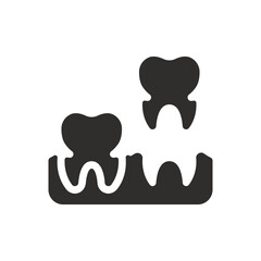Tooth removal icon on white background