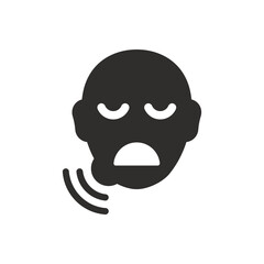 Tooth pain icon on white background