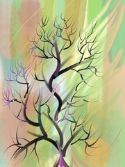 watercolor abstract picture  using bright colors