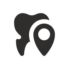 Dental clinic address icon on white background