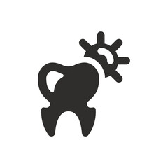 Dental hot reaction icon on white background