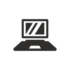 Notebook device icon on white background