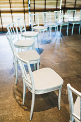 table and chairs in restaurant