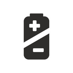 Battery icon on white background