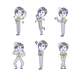 女性の全身ポーズセット