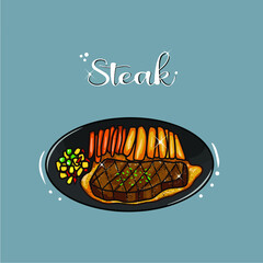 illustration of steak