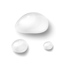 Realistic water drops 3d transparent