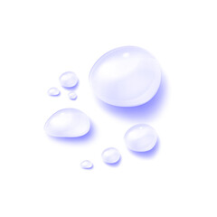 Realistic water drops 3d transparent