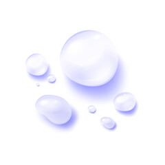 Realistic water drops 3d transparent