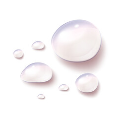 Realistic water drops 3d transparent