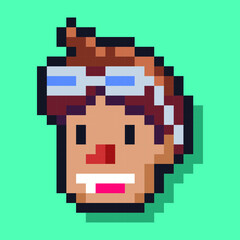 Pixel art male's head