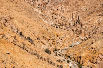 Awesome desert mountains landscape. Wadi Ghuweir, Jordan.
