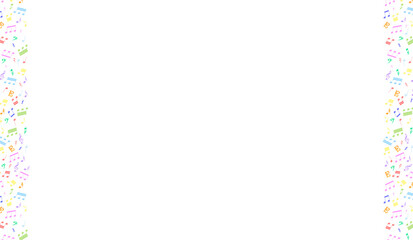 カラフルな音符の背景素材（両サイド）
