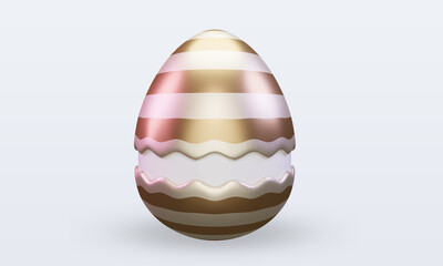 3d Cracked Egg easter icon rendering front view
