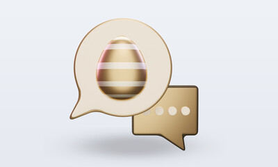 Fototapeta premium 3d Chat easter icon rendering front view