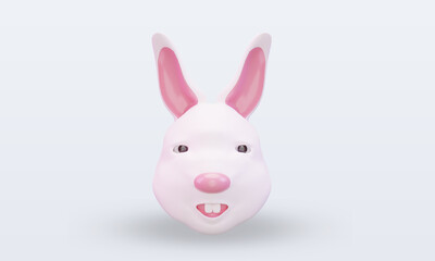 3d Bunny easter icon rendering front view
