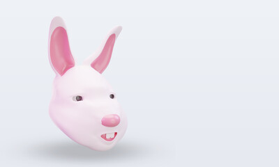 3d Bunny easter icon rendering left view