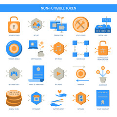 NFT and digital assets icon set