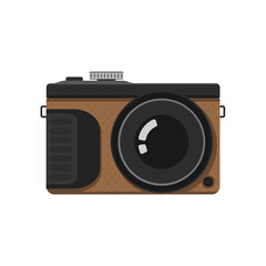 Compact camera in trendy flat design isolated vector on white background, objects  graphic design.