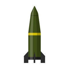 Missile weapon in trendy flat design isolated vector on white background, objects  graphic design.