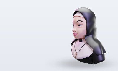 3d Nun easter icon rendering right view