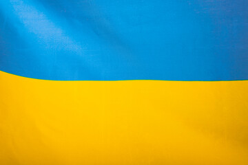 National flag of Ukraine fabric textile background