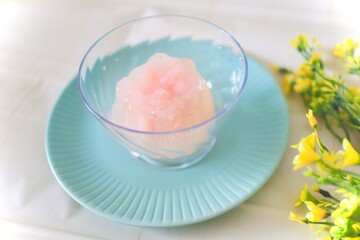 ピンクの桜ゼリー