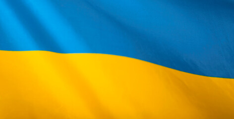 National flag of Ukraine fabric textile background