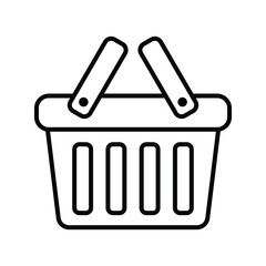 Shopping basket line icon - vector illustration