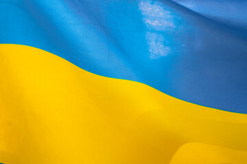 National flag of Ukraine fabric textile background