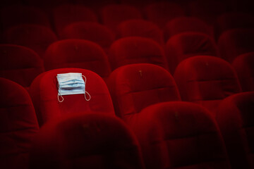 Covid-19, Theater, Performance hall, Cinema hall, empty, deserted during the global Coronavirus...